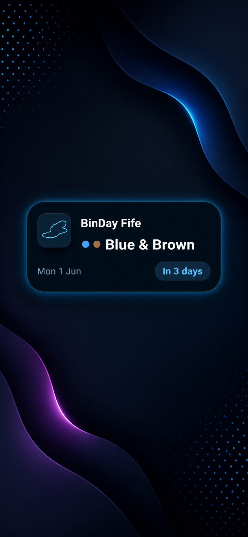 BinDay Fife widget promo showing the next collection